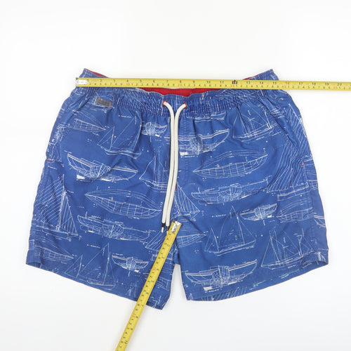 Marks and Spencer Men's Blue Nautical Print Swim Shorts Medium