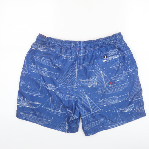 Marks and Spencer Men's Blue Nautical Print Swim Shorts Medium