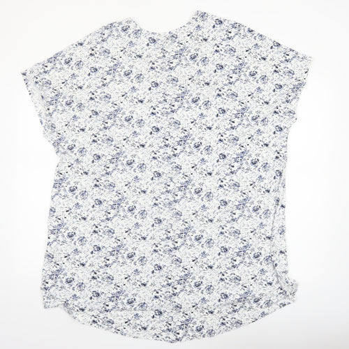 Yours Women's White Floral Viscose Stretch Plus Size 20 T-Shirt