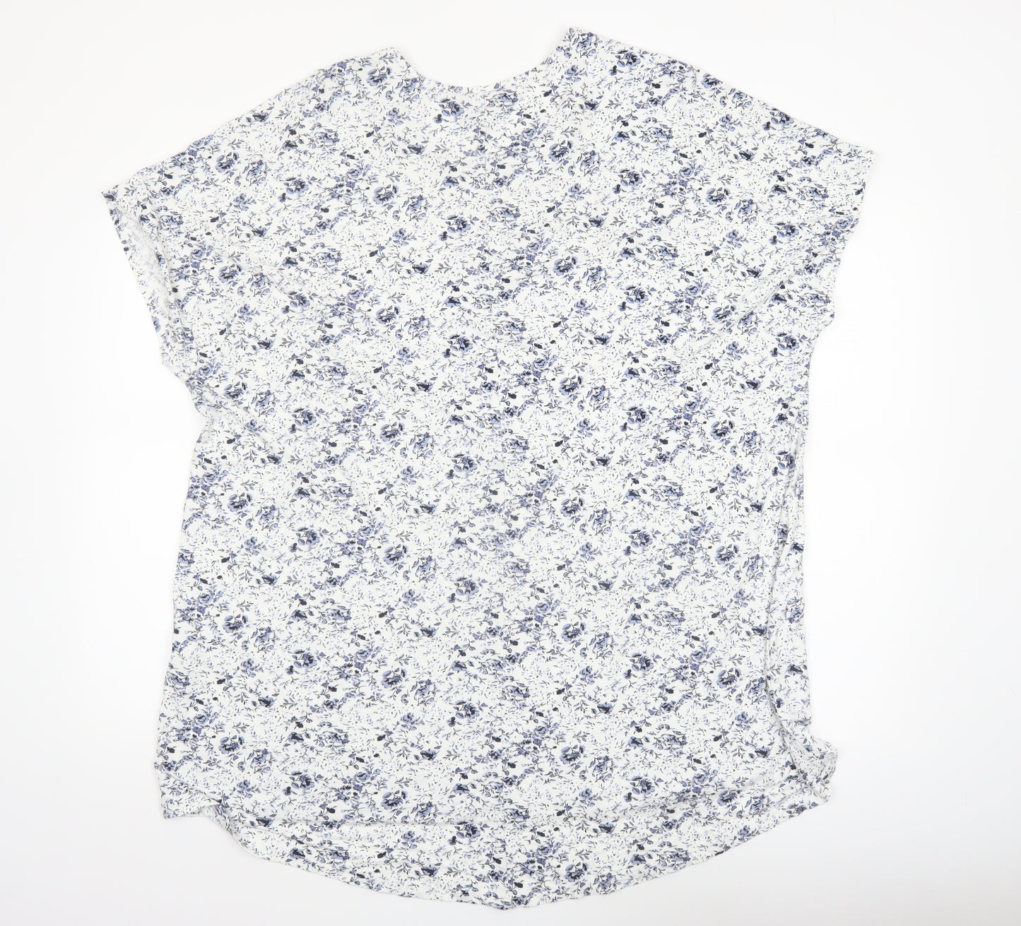 Yours Women's White Floral Viscose Stretch Plus Size 20 T-Shirt