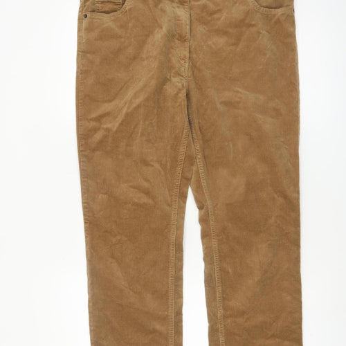 Marks and Spencer Women’s Brown Corduroy Chino Trousers Size 16 Short