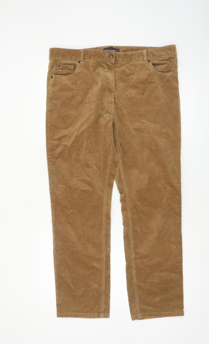 Marks and Spencer Women’s Brown Corduroy Chino Trousers Size 16 Short