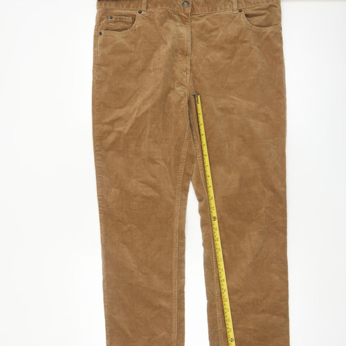 Marks and Spencer Women’s Brown Corduroy Chino Trousers Size 16 Short