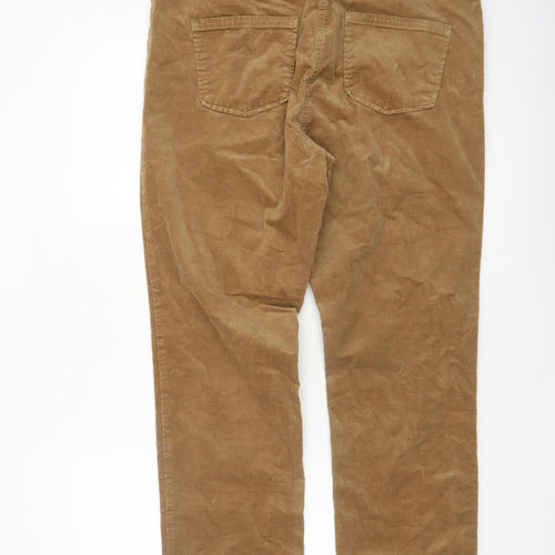 Marks and Spencer Women’s Brown Corduroy Chino Trousers Size 16 Short