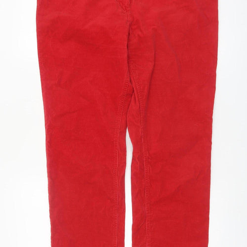 Marks and Spencer Women Bright Red Corduroy Trousers Size 16 Short