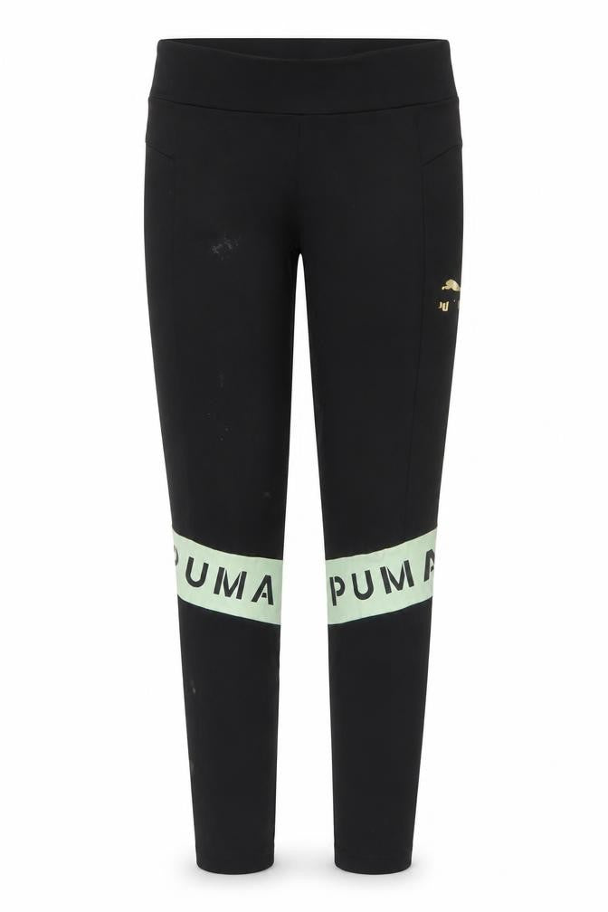 Puma Girls Black 13-14 Years Activewear Leggings with Logo Print