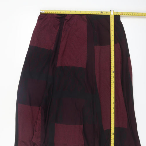 Anna Rose Women's Red Geometric Midi A-Line Skirt Size 14
