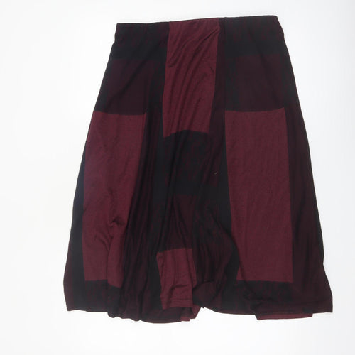 Anna Rose Women's Red Geometric Midi A-Line Skirt Size 14