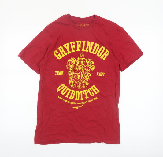Harry Potter Gryffindor Quidditch Red T-Shirt Men's Small Cotton Crew Neck
