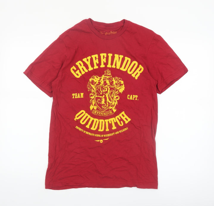 Harry Potter Gryffindor Quidditch Red T-Shirt Men's Small Cotton Crew Neck