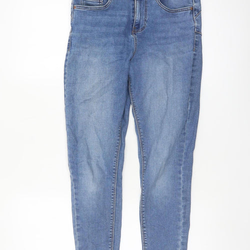 New Look Women Blue Skinny Jeans UK 8 Short High Rise Denim