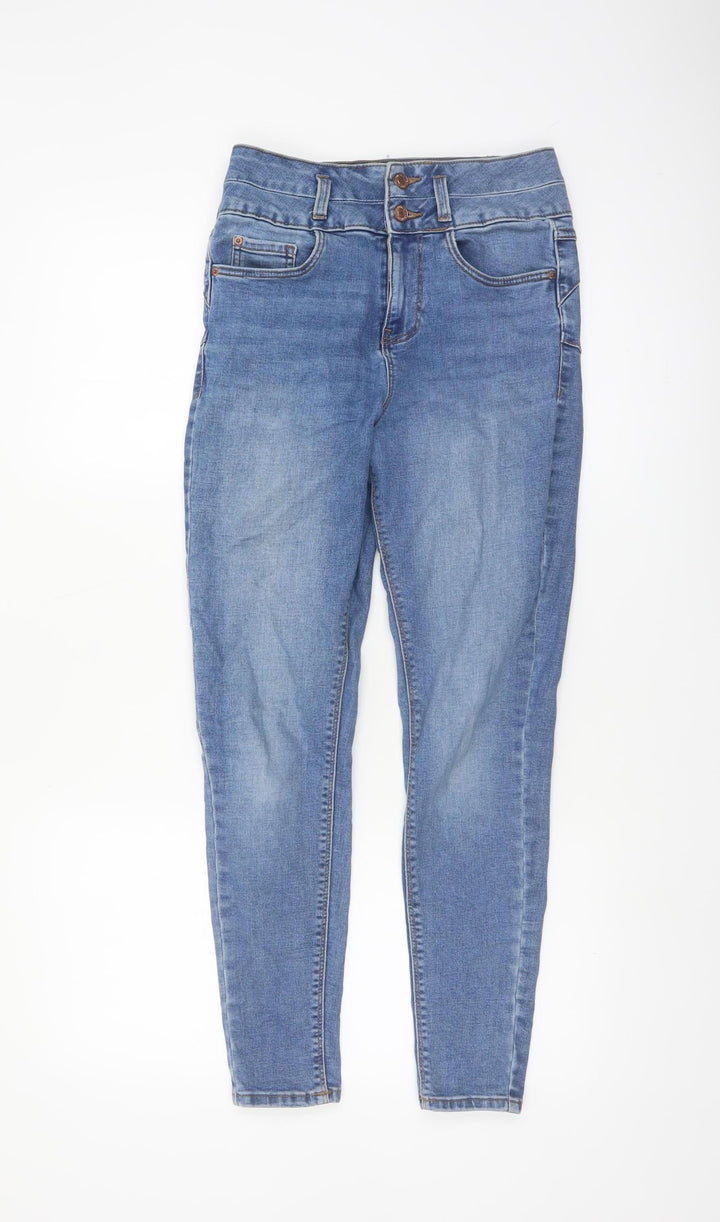 New Look Women Blue Skinny Jeans UK 8 Short High Rise Denim