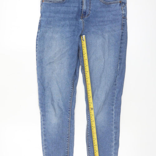 New Look Women Blue Skinny Jeans UK 8 Short High Rise Denim
