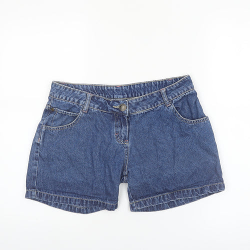 Denim Co Women Blue Cotton Chino Shorts Size 10 Casual