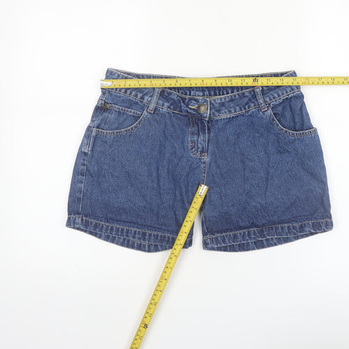 Denim Co Women Blue Cotton Chino Shorts Size 10 Casual