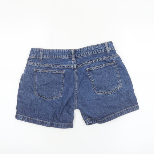 Denim Co Women Blue Cotton Chino Shorts Size 10 Casual