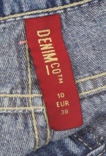 Denim Co Women Blue Cotton Chino Shorts Size 10 Casual
