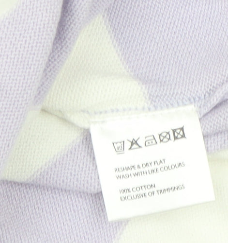 Editions Women Purple White Striped 100% Cotton Sleeveless Tank Top Size 12
