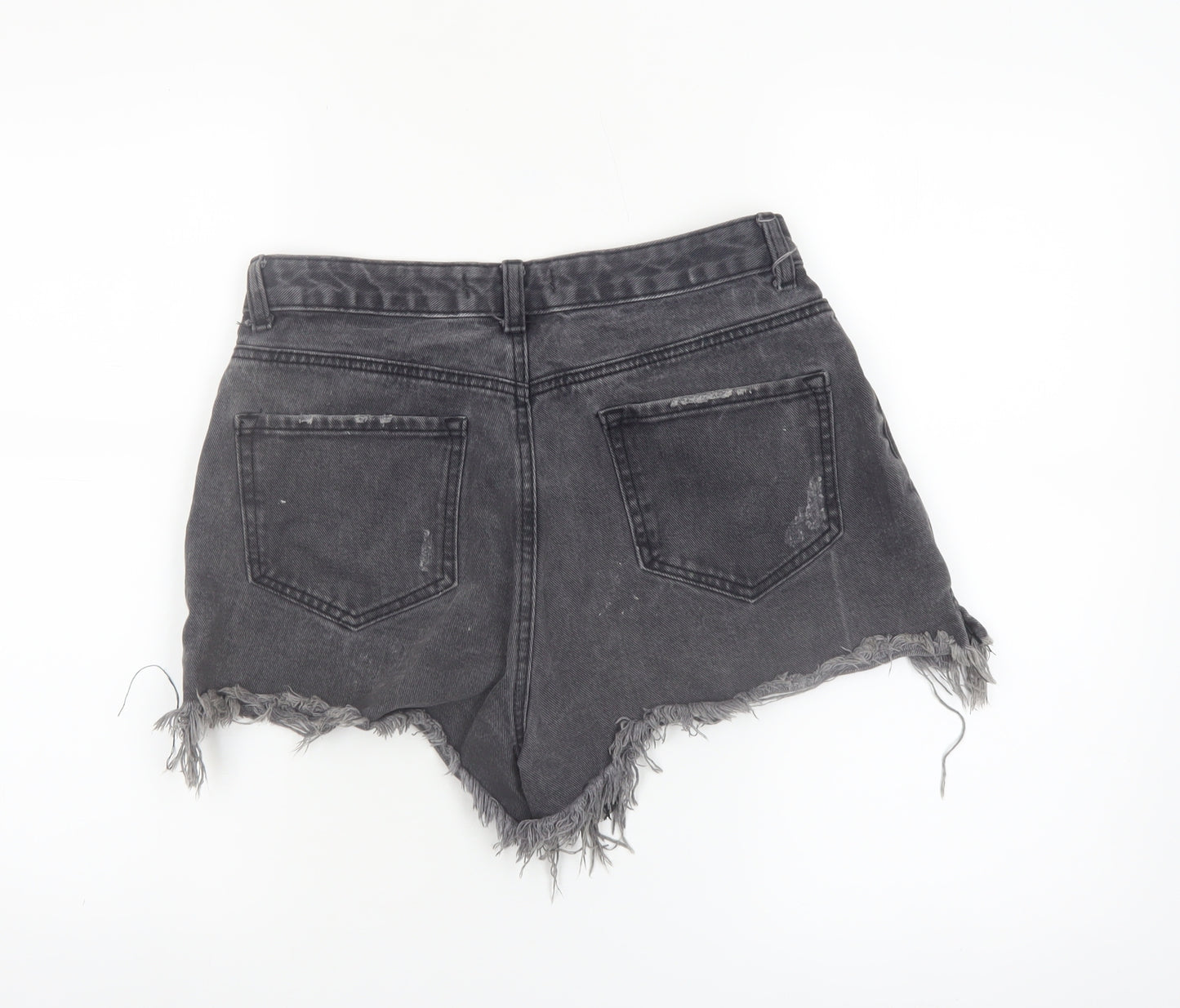 Denim Co Women Black High Rise Cut-Off Denim Shorts Size 12