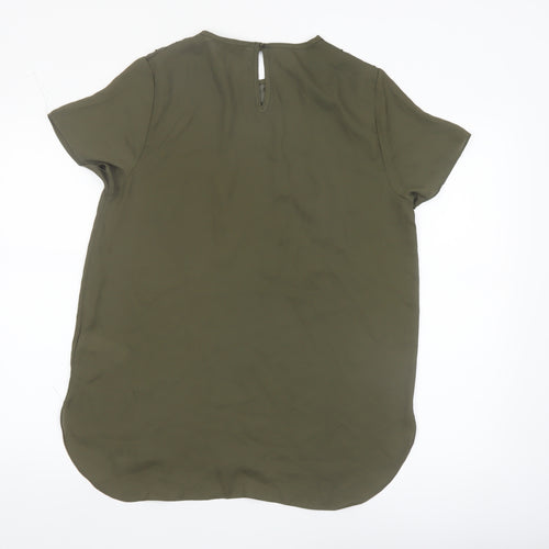 New Look Women’s Green Short Sleeve Crew Neck Chiffon Blouse Size 14