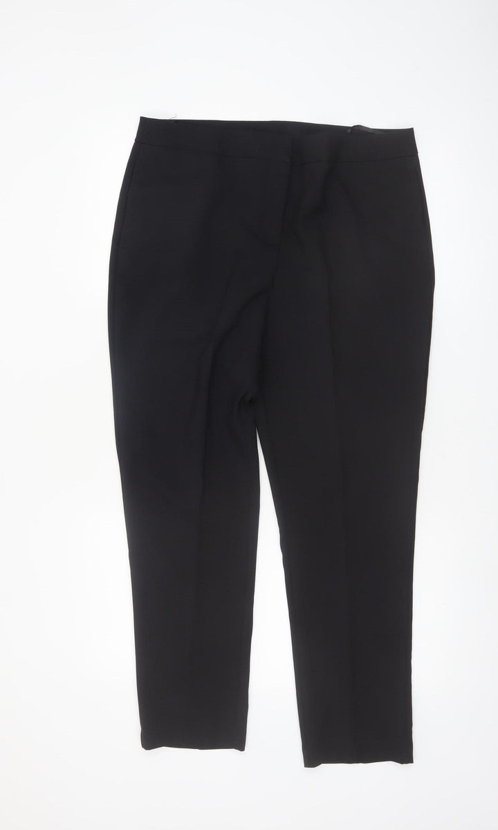 Bonmarché Womens Black Size 14 Straight Leg Polyester Trousers