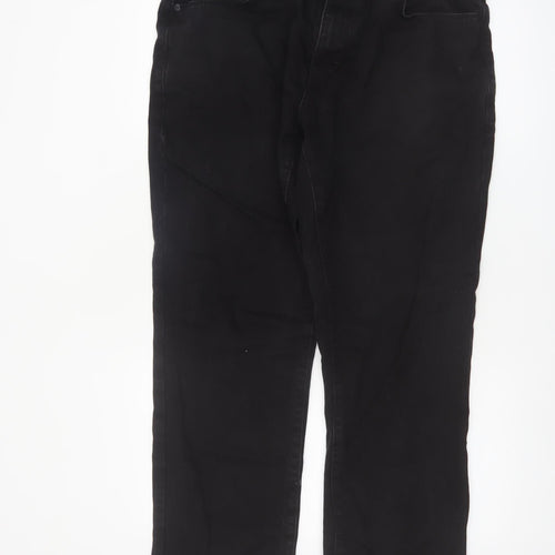F&F Men's Black Straight Leg Jeans Size 36x30 Cotton Denim