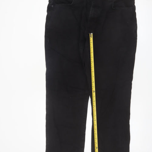 F&F Men's Black Straight Leg Jeans Size 36x30 Cotton Denim