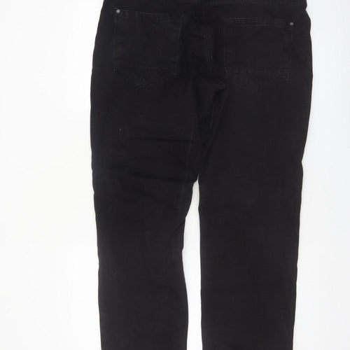 F&F Men's Black Straight Leg Jeans Size 36x30 Cotton Denim