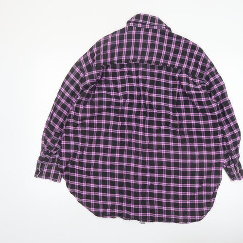 ZARA Women's Purple Check Flannel Button-Up Shirt Size S