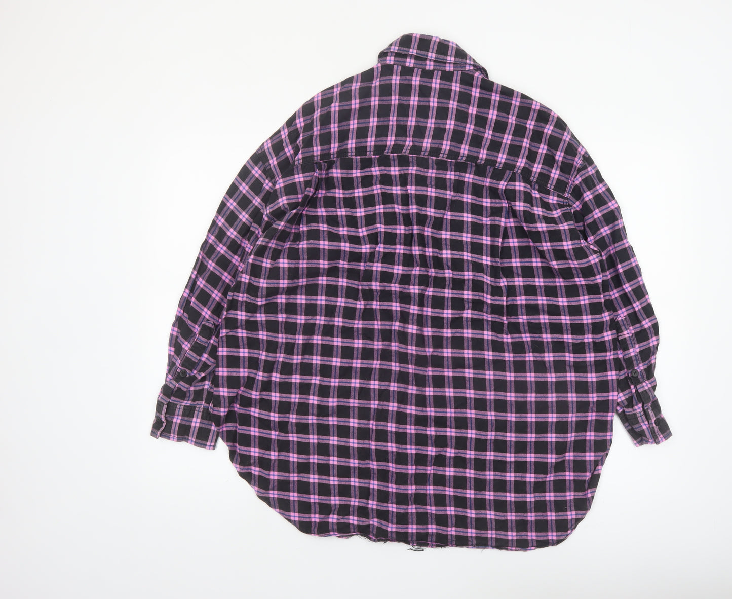 ZARA Women's Purple Check Flannel Button-Up Shirt Size S