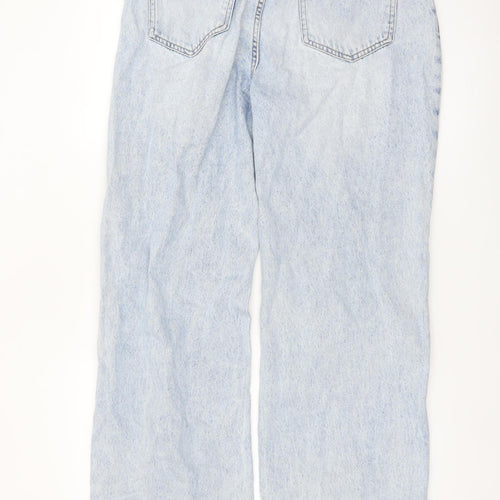 Primark Women’s Blue Light Wash Distressed Straight Jeans Size 14