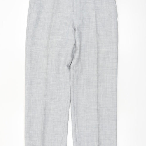Lancers Men's Grey Wool Blend Dress Pants 32S Regular Fit Formal Trousers