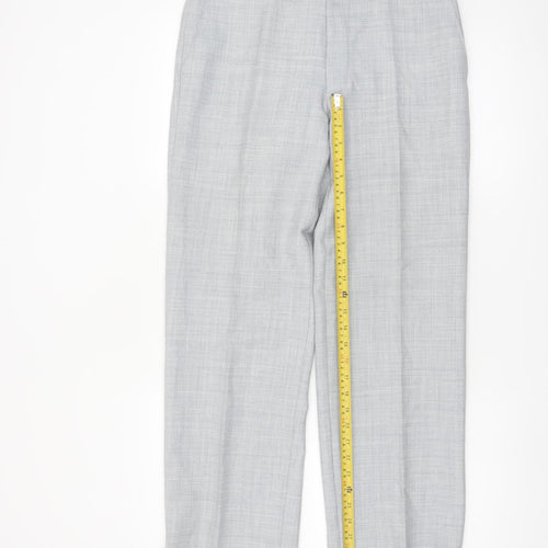 Lancers Men's Grey Wool Blend Dress Pants 32S Regular Fit Formal Trousers