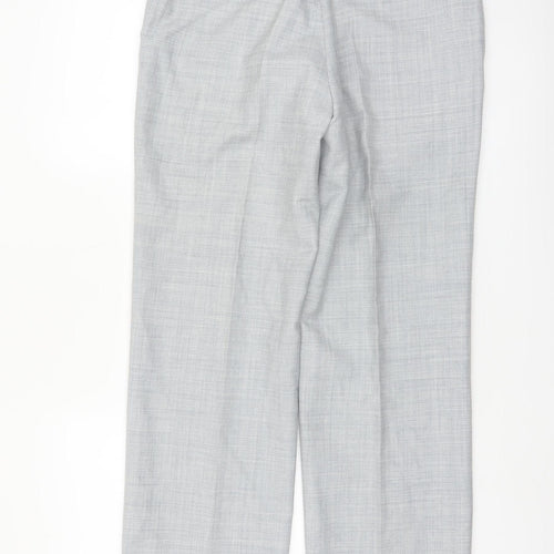 Lancers Men's Grey Wool Blend Dress Pants 32S Regular Fit Formal Trousers