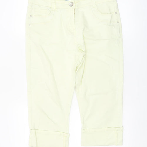BHS Women’s Yellow Bermuda Shorts Size 14 Stretch Cotton