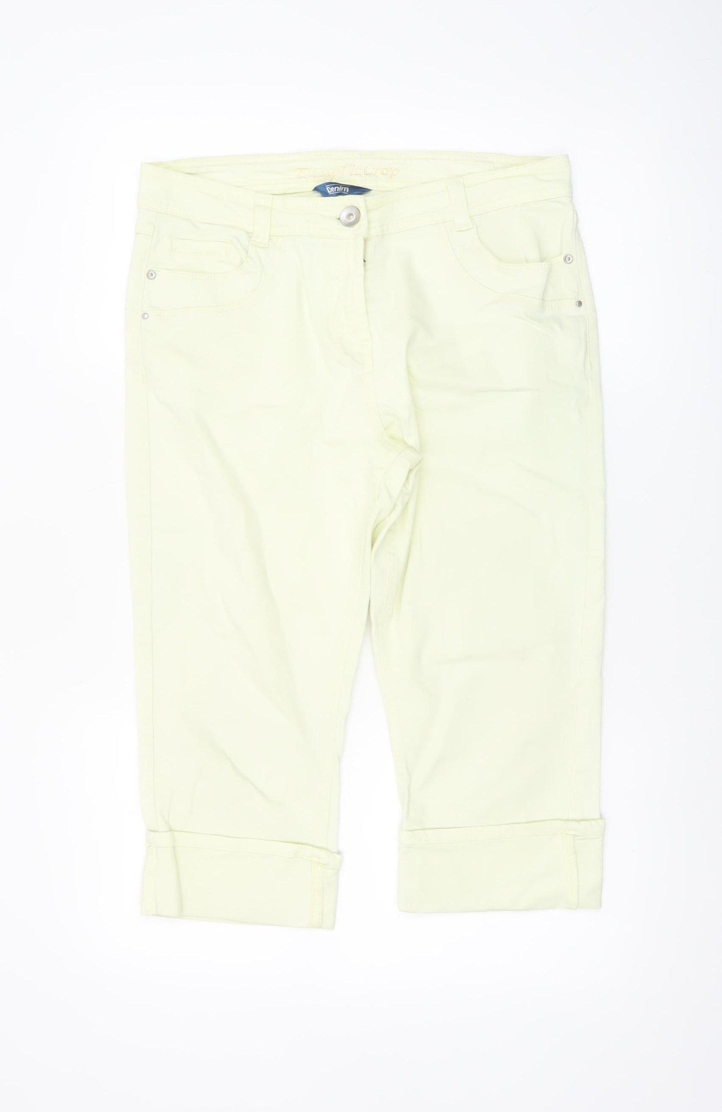 BHS Women’s Yellow Bermuda Shorts Size 14 Stretch Cotton
