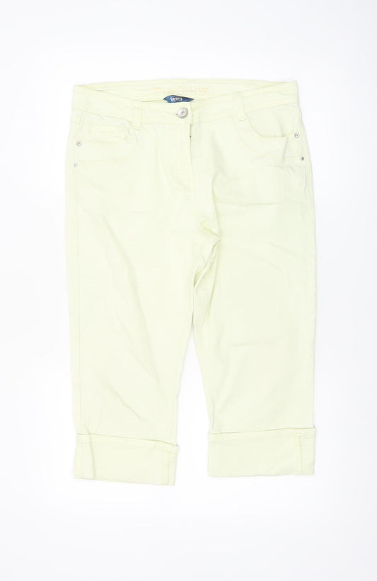 BHS Women’s Yellow Bermuda Shorts Size 14 Stretch Cotton