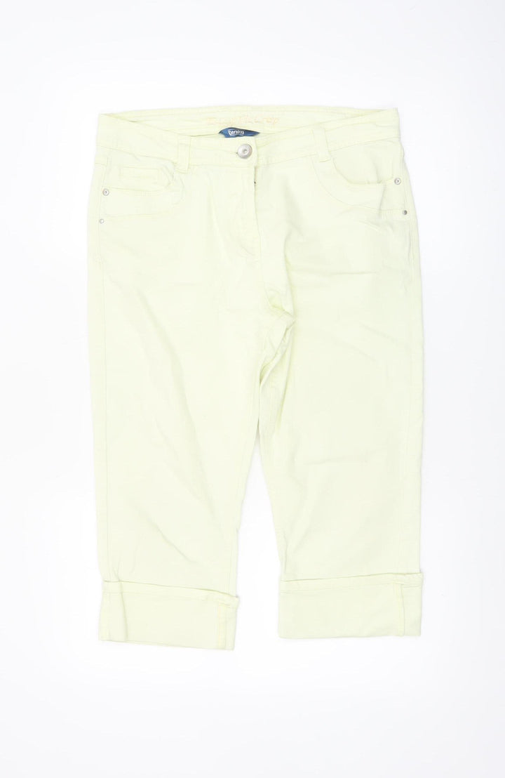 BHS Women’s Yellow Bermuda Shorts Size 14 Stretch Cotton