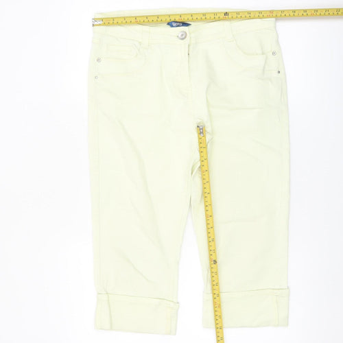 BHS Women’s Yellow Bermuda Shorts Size 14 Stretch Cotton