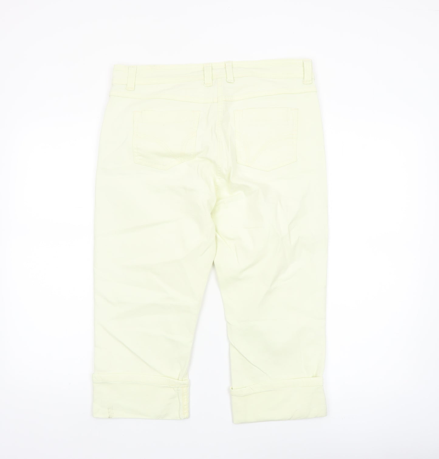BHS Women’s Yellow Bermuda Shorts Size 14 Stretch Cotton