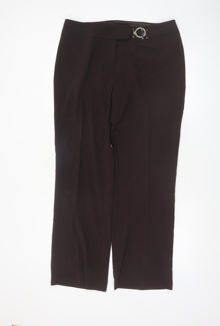 Marks and Spencer Women Brown Size 16 Dress Pants with Belt