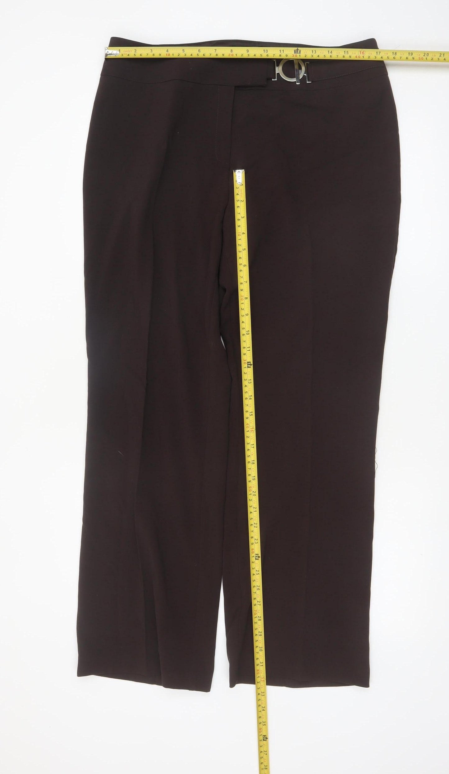 Marks and Spencer Women Brown Size 16 Dress Pants with Belt