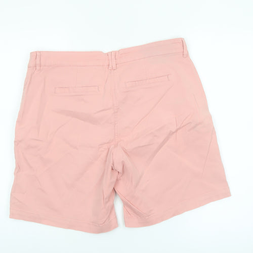 Next Women Pink Chino Shorts Size 14 Cotton Blend Casual