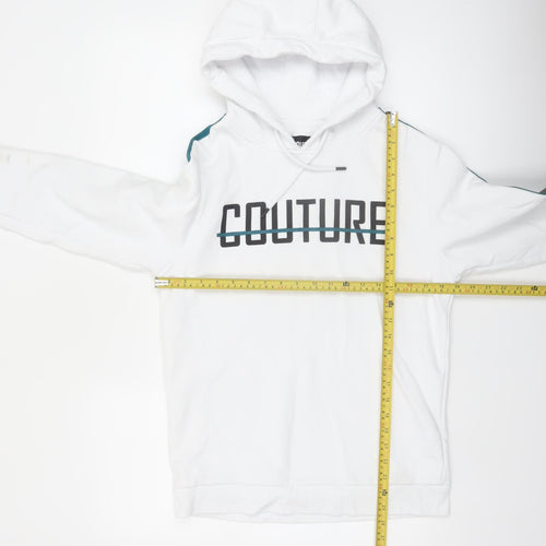 Fresh Couture Men’s White Hoodie Medium Designer Pullover