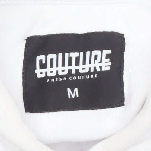 Fresh Couture Men’s White Hoodie Medium Designer Pullover