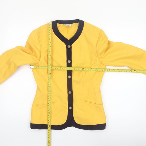 Eastex Women's Yellow Woven Blazer Jacket UK 10 Single-Breasted Classic