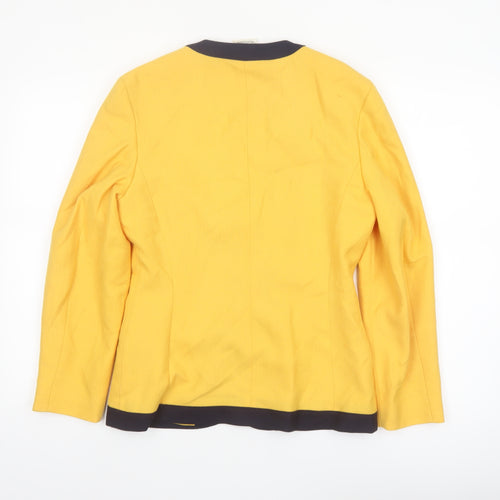 Eastex Women's Yellow Woven Blazer Jacket UK 10 Single-Breasted Classic