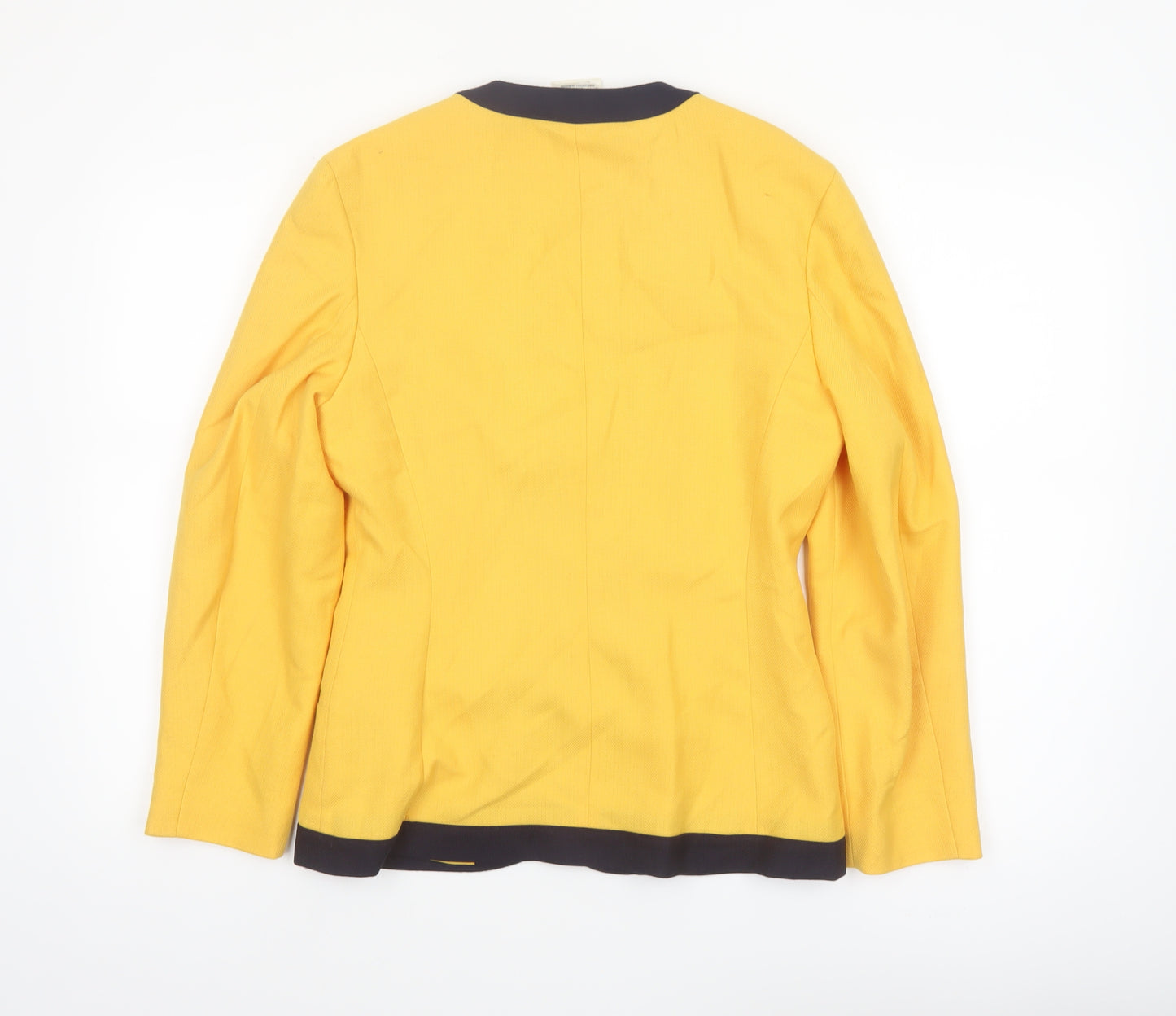 Eastex Women's Yellow Woven Blazer Jacket UK 10 Single-Breasted Classic
