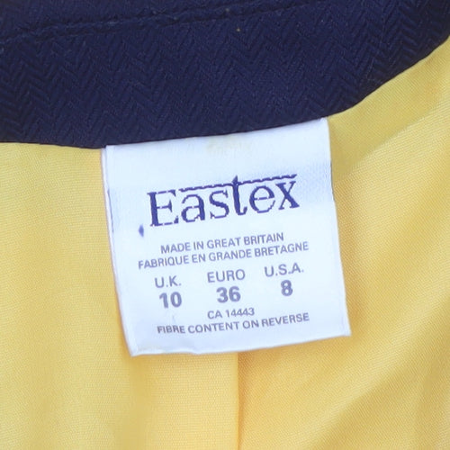 Eastex Women's Yellow Woven Blazer Jacket UK 10 Single-Breasted Classic