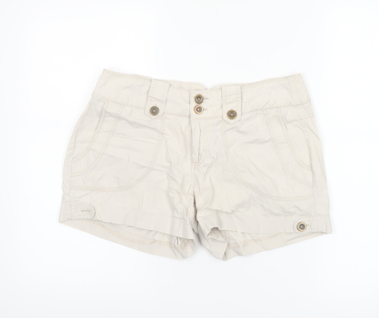 Dorothy Perkins Women's Beige Chino Shorts Size 10UK